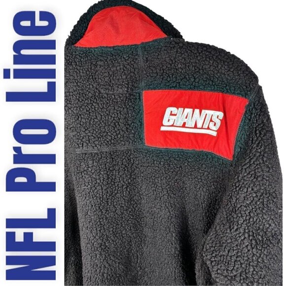 NFL PRO LINE NY GIANTS Heavy Fleece Full Zip Mock Neck Jacket, Size Large - Picture 4 of 11